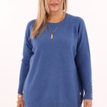 Melanżowy sweter oversize niebieski