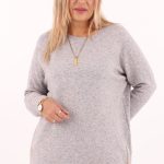 Melanżowy sweter oversize szary