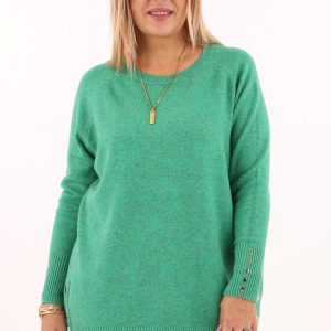 Melanżowy sweter oversize zielony