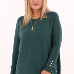 Melanżowy sweter oversize butelkowa zieleń