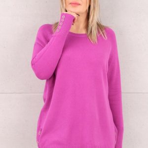 Sweter oversize damski amarantowy