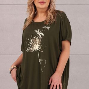 khaki bluzka plus size