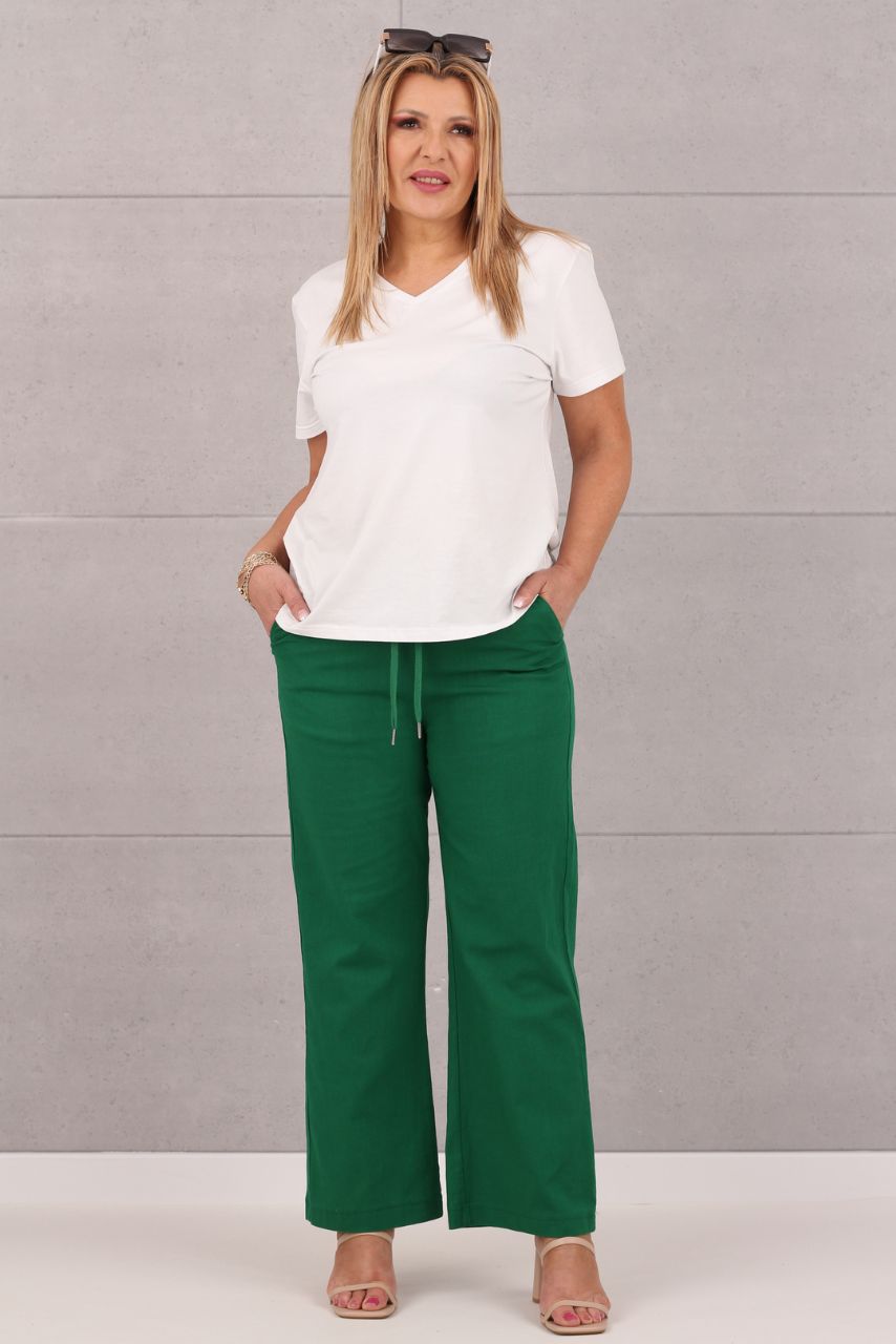 spodnie z szeroką nogawką zielone