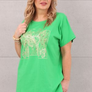 zielona bluzka z motylem
