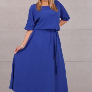 Elegancka sukienka maxi morska  (5)