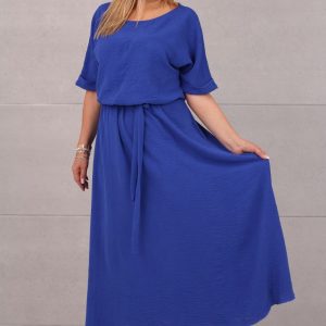 Elegancka sukienka maxi morska  (6)