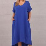 Chabrowa luźna sukienka oversize maxi