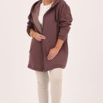 Bluza z kapturem plus size brązowa