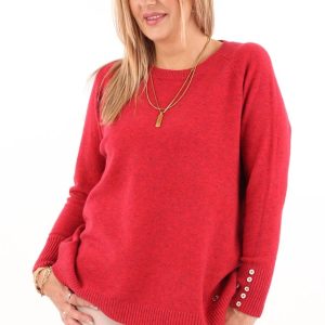 Elegancki sweter damski czerwony