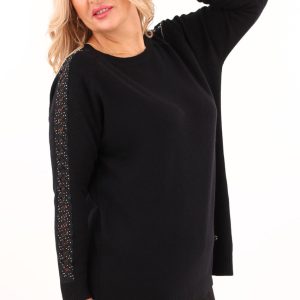 Czarny sweter oversize damski